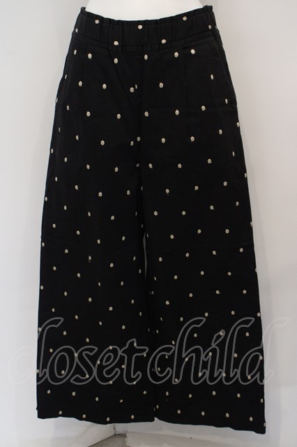 franche lippee black / ドット刺繍パンツ M ブラック O-24-02-26-071 