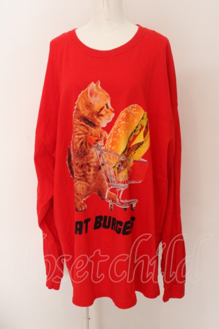 LAND by MILKBOY / CAT BURGERS L.S. Tシャツ 3XL レッド O-24-04-30