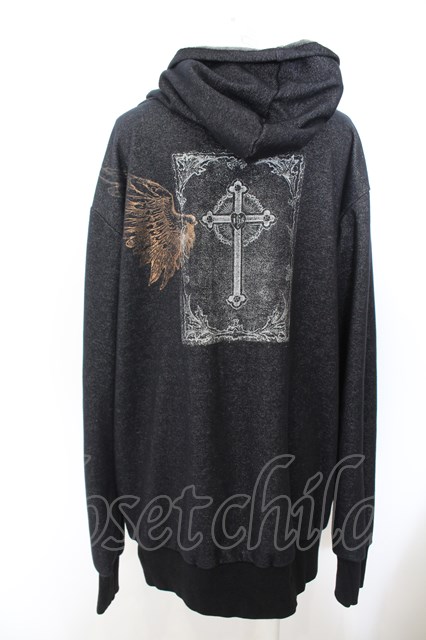 h.NAOTO / one wing print hoodie グレー O-24-05-04-012-HN-TO-OW-OS 