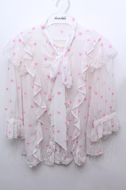 Angelic Pretty / Petit Heartブラウス ピンク S-23-12-18-029-AP-BL