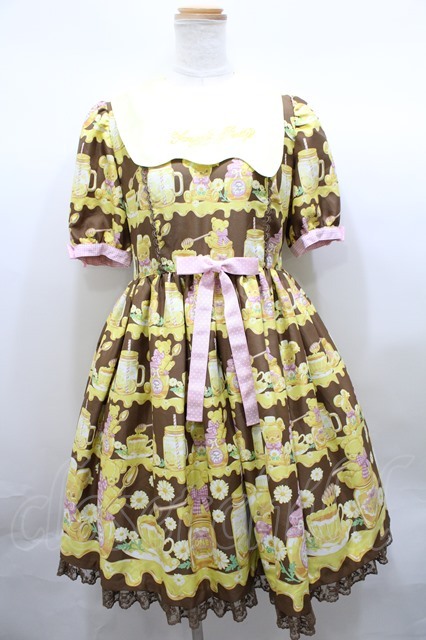 Angelic Pretty / Honey Bear's Cafeワンピース ブラウン Y-23-10-19