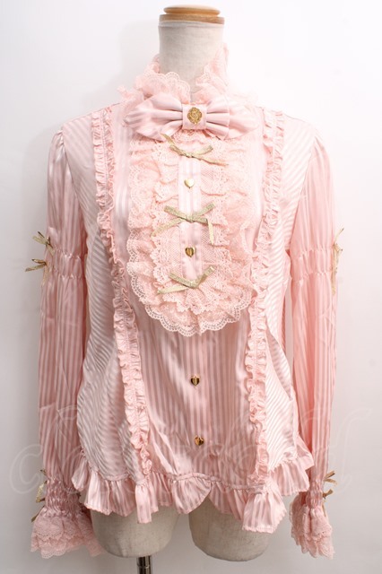 AngelicPretty カラフルリボンブラウス ピンク 難ありシャツ/ブラウス(長袖/七分)