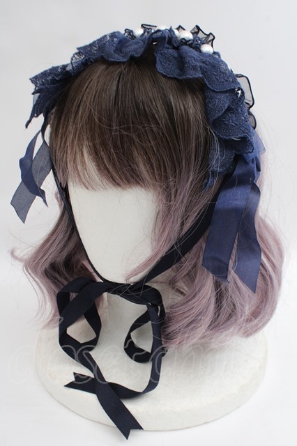 Angelic Pretty / Holy Pearl ヘッドドレス 紺 Y-24-01-26-020-AP-AC