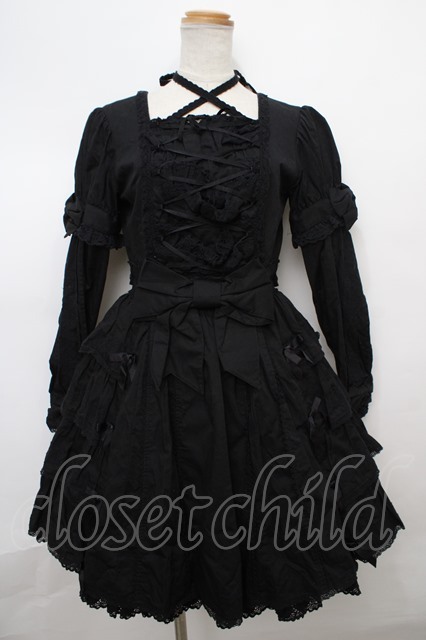 Angelic Pretty Lacy Prima ワンピース クロ 黒新品未使用 - ひざ丈 ...