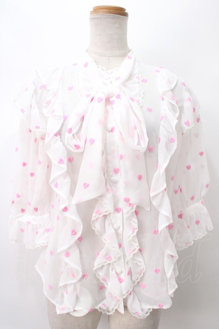 Angelic Pretty /Petit Heartブラウス 白 Y-24-03-03-022-AP-BL